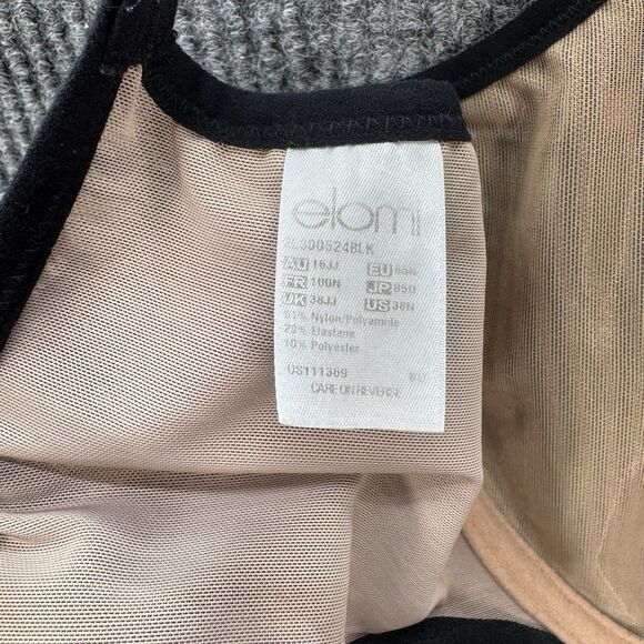 Elomi Kelsey Bra 38N Black Lace Underwire Bralette J-Hook Unlined 300524 - Picture 6 of 6